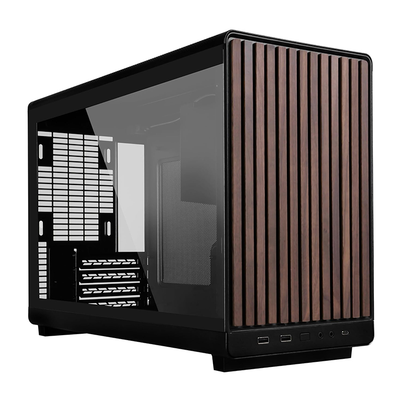 Lian Li A3-mATX TG Wood Panel Mini Tower Case - Black (PC-A3X-WDG)