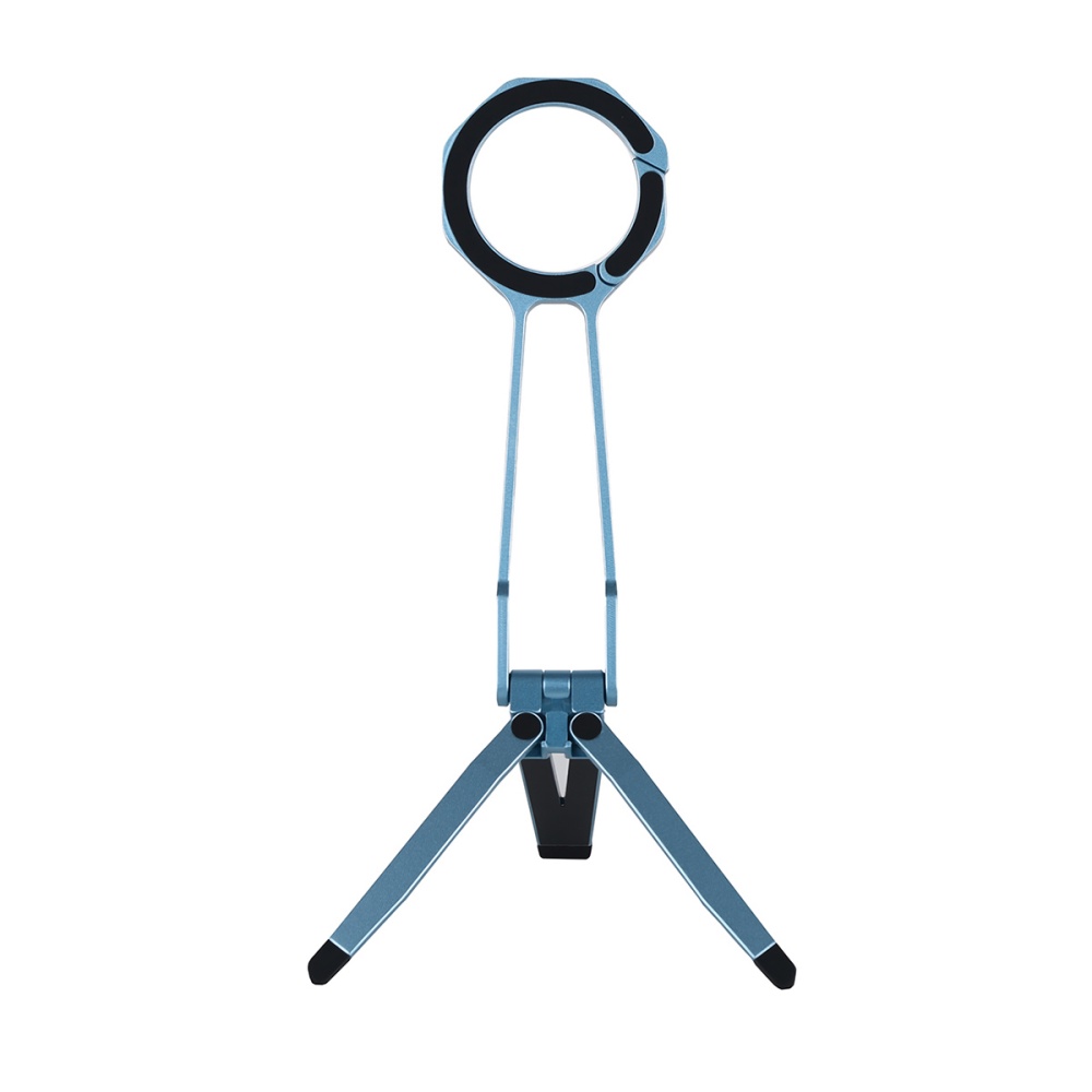 Phone Mini Metal Tripod Stand with Spring Buckle for MagSafe - Blue