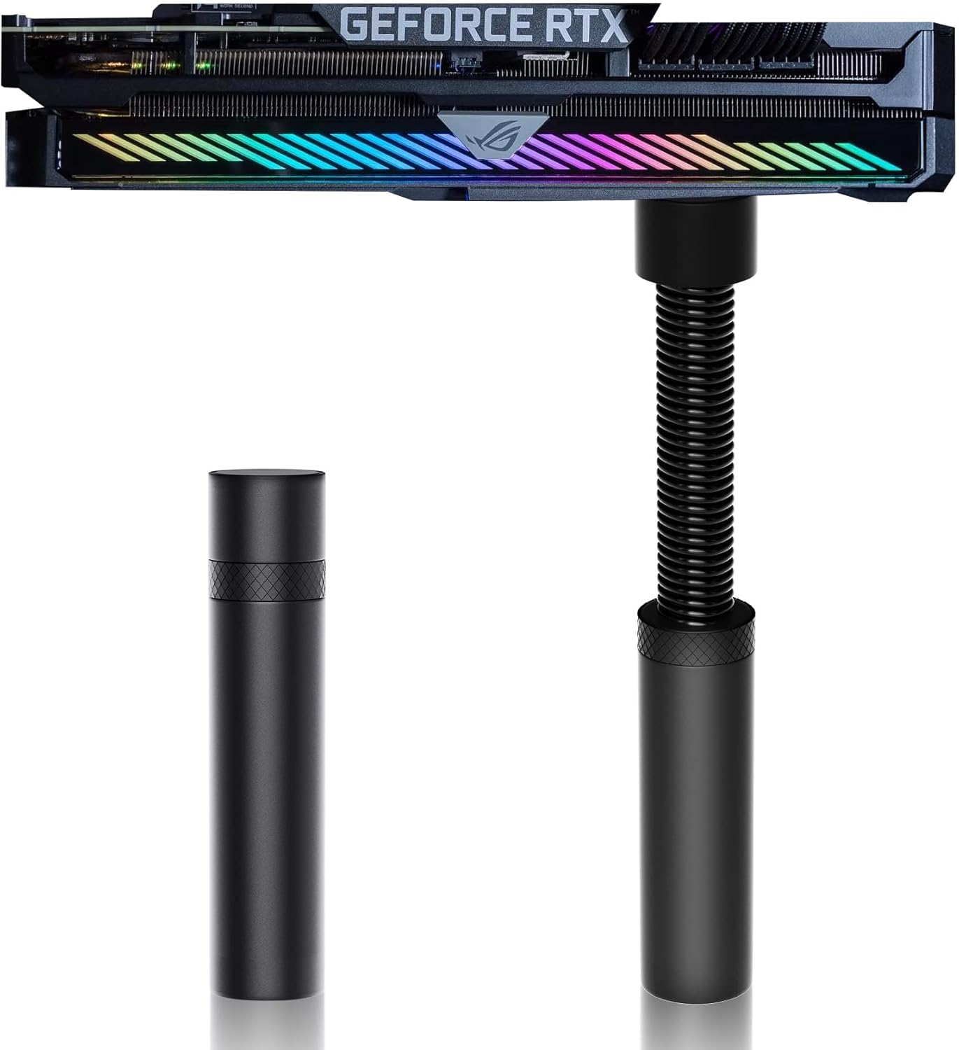 GPU Support Bracket, Adjustable Height 74 to 120 mm, Prevents GPU Sag, Universal GeForce or AMD Graphics Card Support Stand, Black