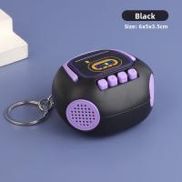 Nostalgic Retro Radio Keychain Mini Recorder Pendant Children's Toy Recording Pendant Gift Recorder - black