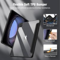 iPad-Accessories-Hybrid-Slim-black-Case-for-iPad-Pro-11-inch-4th-3rd-Generation-2022-2021-Built-in-Pencil-Holder-Shockproof-Cover-w-Clear-Transparent-Back-Shell-5