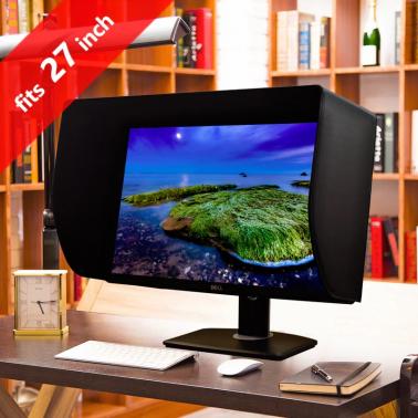 27-inch Display Monitor Hood Sunshade, Screen Sun Visor Adjustable 17-28 Inches Monitor Hood,Computer Screen Glare Protection,for Office,Play Games