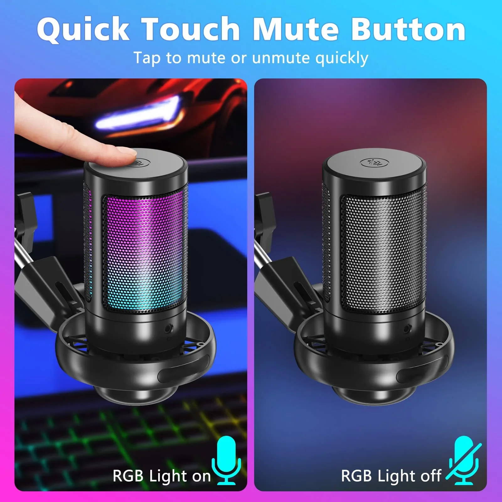 Microphones-Gaming-Microphone-USB-PC-Mic-for-Podcasts-Videos-Pop-Filter-RGB-Indicator-Shock-Mount-Rotate-gain-button-Compatible-with-PS4-5-PC-3