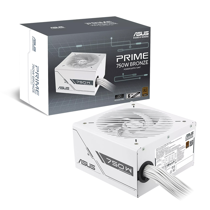 Asus Prime 750W 80+ Bronze ATX Power Supply - White (PRIME-750B-WHITE)
