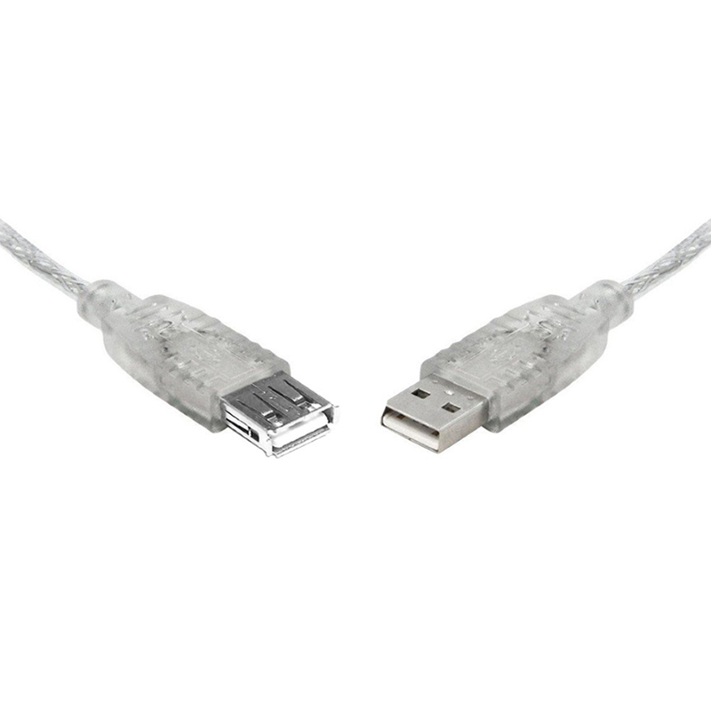 8Ware USB 2.0 Type A to Type A Male Transparent Metal Sheath Extension Cable - 2m (UC-2002AAE)