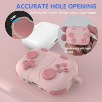 for AirPods Pro 3 Case, Classic Handheld Game Console Design Soft Silicone Case, Compatible with Airpods Pro 3rd Case 2025, Pink