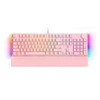 Fantech MAXPOWER II Wired Hot-Swap RGB Backlight Mechanical Keyboard with Wrist Rest Pink - Speed Grey Switch (KBFTMK894PKGY)