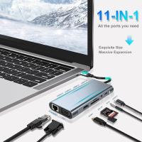 USB-Hubs-USB-C-HUB-11-In-1-Docking-Station-4K-HDMI-Type-C-Adapter-VGA-RJ45-Ethernet-USB-3-0-Ports-Type-C-PD-SD-TF-AudioCompatible-with-MacBook-Pro-Air-2