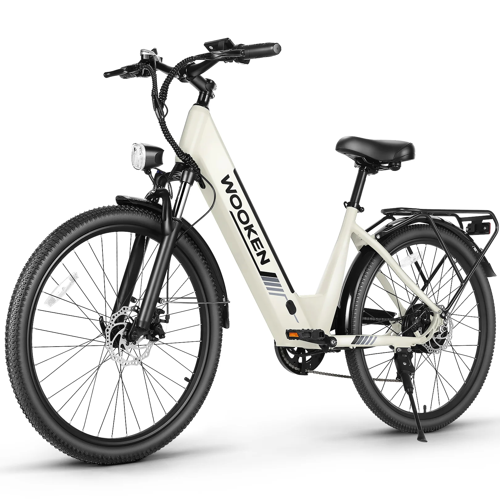 WOOKEN Step-Thru Urban Commuter Electric Bike, Warm White