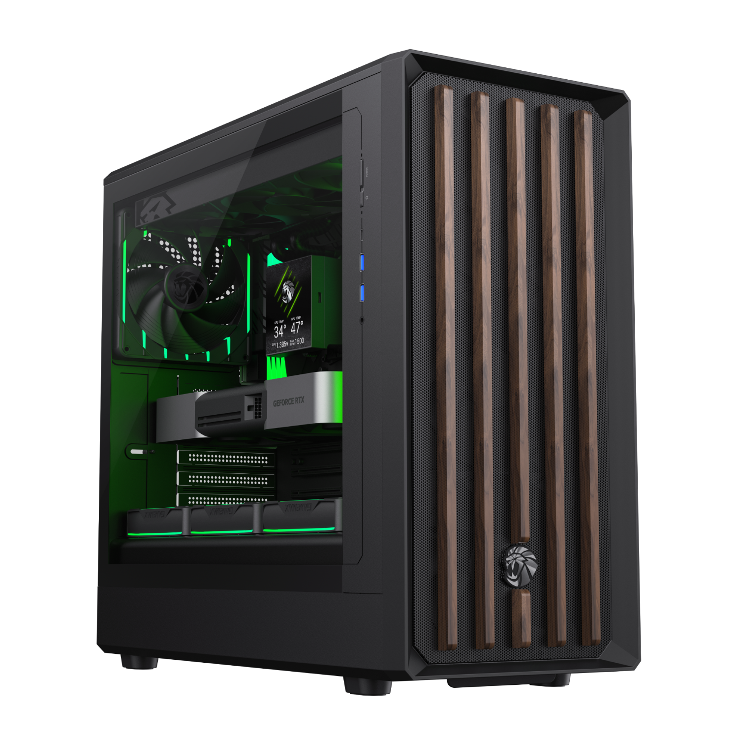 GameMax Claw 460 Black ATX Mid Tower Gaming Case - 4x ARGB Fans Pre-installed, High Airflow PC Chassis, Tempered Glass