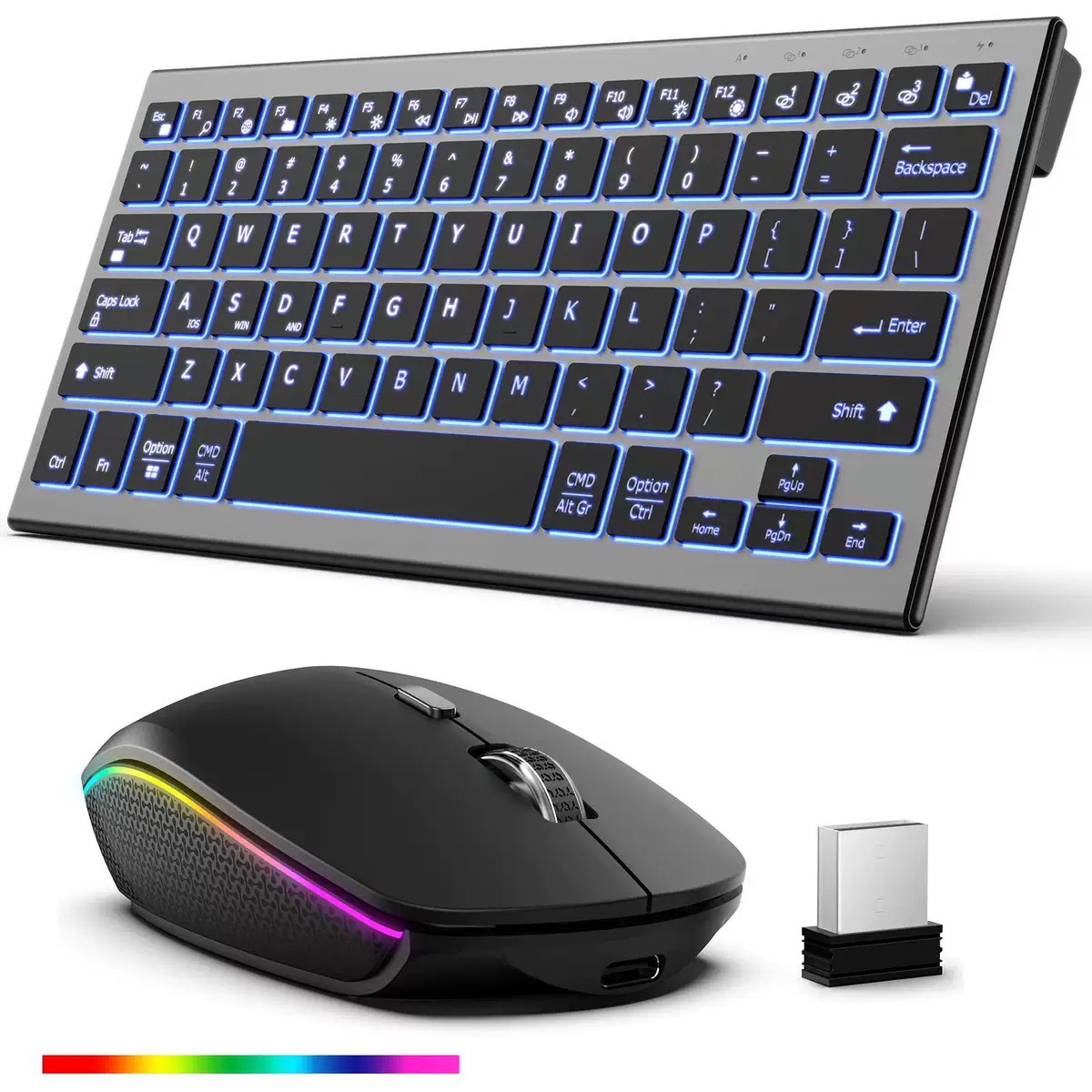 2.4G wireless Bluetooth dual-mode ultra-thin keyboard mouse set office silent keyboard set 