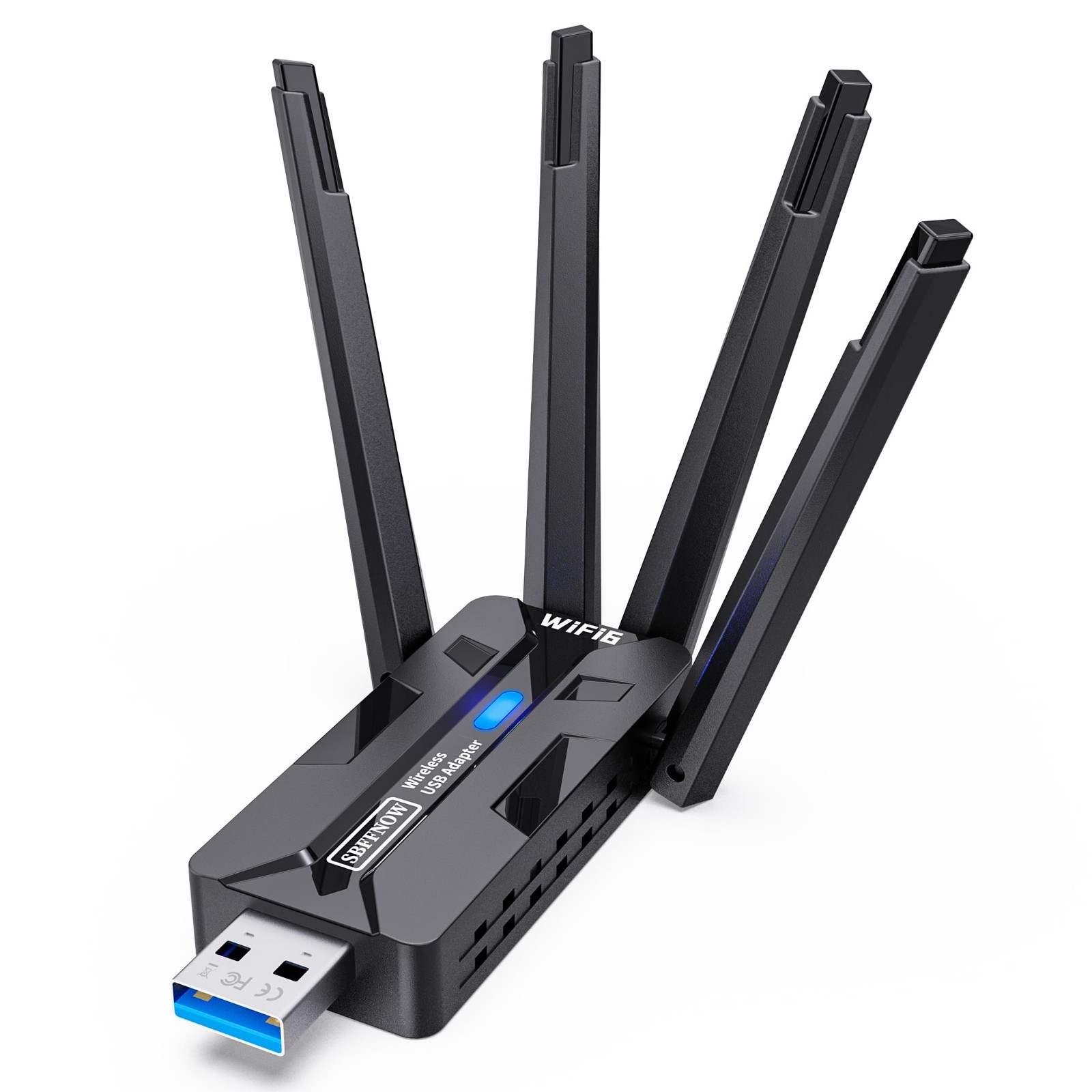 VELORICA USB 3.0 AX1800 WiFi 6 Adapter for PC,4 High-Gain Antennas,Ultra-Long Range Signal Reception,Dual-Network Connectivity for Desktops Laptops