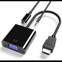 VELORICA HDMI to VGA Adapter,HDMI-VGA 1080P Converter with 3.5mm Audio Jack and USB Power Supply for HDMI Laptop,PC,PS4,VGA Monitor,Projector and More
