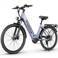 WOOKEN Step-Thru Urban Commuter Electric Bike, Light Blue
