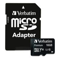 Verbatim 16GB Premium microSDHC Memory Card with Adapter (44082)