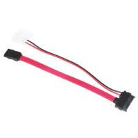 Astrotek Slim SATA Cable 30cm + 10cm 6 pins + 7 pins to 4 pins + 7 pins - Red (AT-SATA-SLIM)