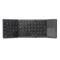 Three-fold Bluetooth keyboard Office portable Wireless touchpad folding keyboard 