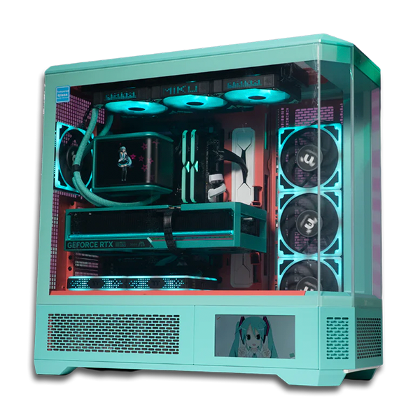 Thermaltake x Asus Hatsune Miku Limited Edition AMD Ryzen 7 7800X3D RTX 5080 2TB SSD 32GB RAM W11H Gaming Desktop PC (CA-4M2-00DLWA-K0)
