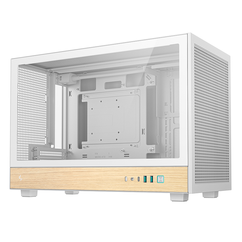 DeepCool CH260 Wood Micro ATX Case - White (R-CH260-WHNWM0-G-1)