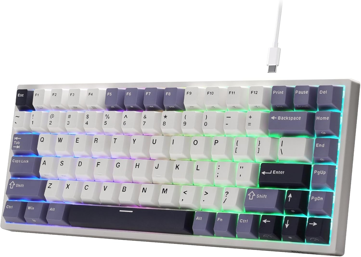 RK ROYAL KLUDGE C84 HE Rapid Trigger Gaming 75% TKL Wired RGB Mechanical Keyboard, Hall Effect Magnetic Switch Keyboard,, Solanum Nigrum