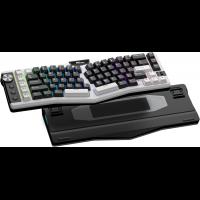 RK ROYAL KLUDGE A72 Alice Ergonomic Wireless Tri-Mode 68% Gasket Mechanical Keyboard w/Knob/Macro Keys/Touchable Nameplate, Beige Switch, Cloudy