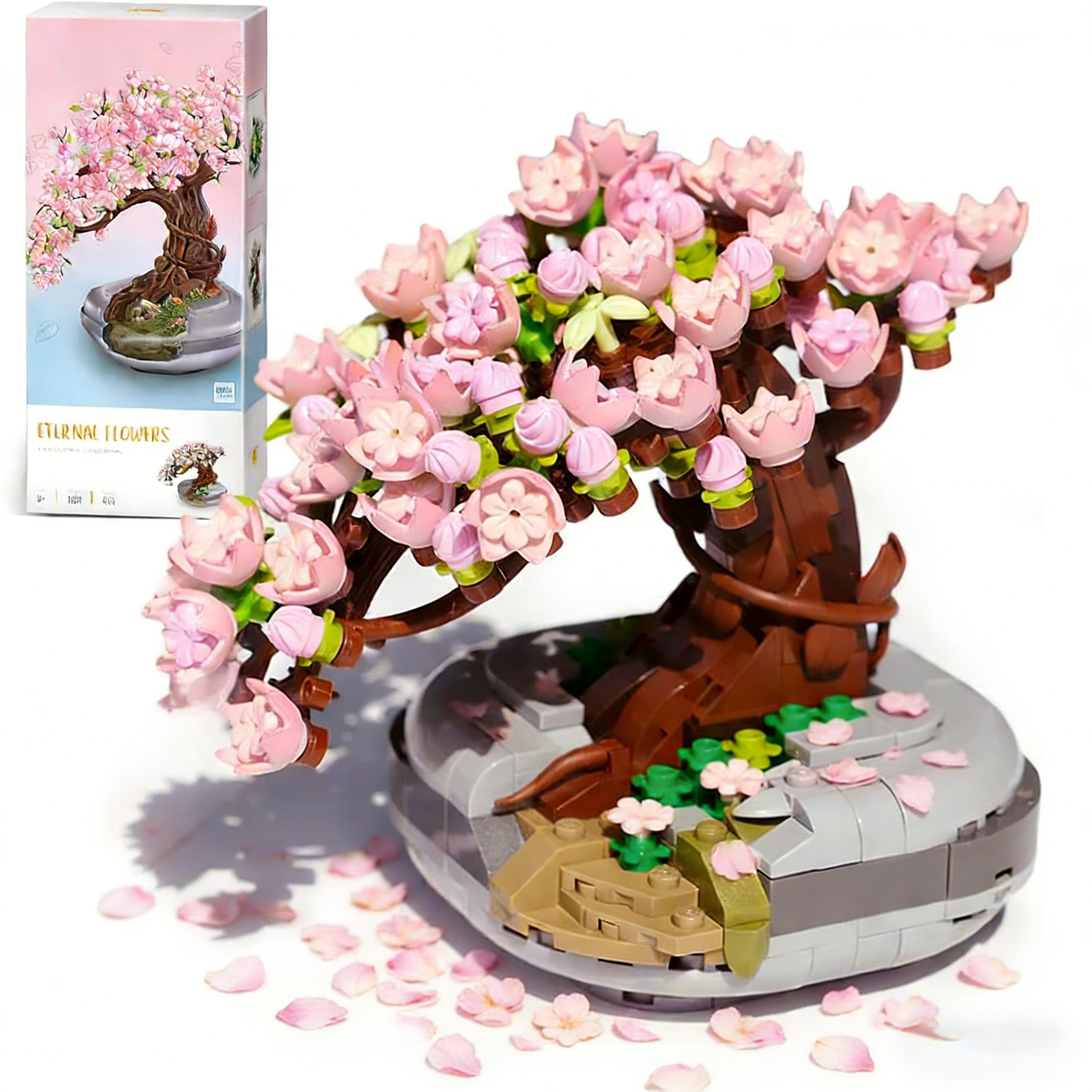 Cherry Blossom Bonsai Tree Building Set – 426pcs Botanical Mini Model Kit, Flowers Sakura Botanical Mini Building Kit, Collection Toys Gifts