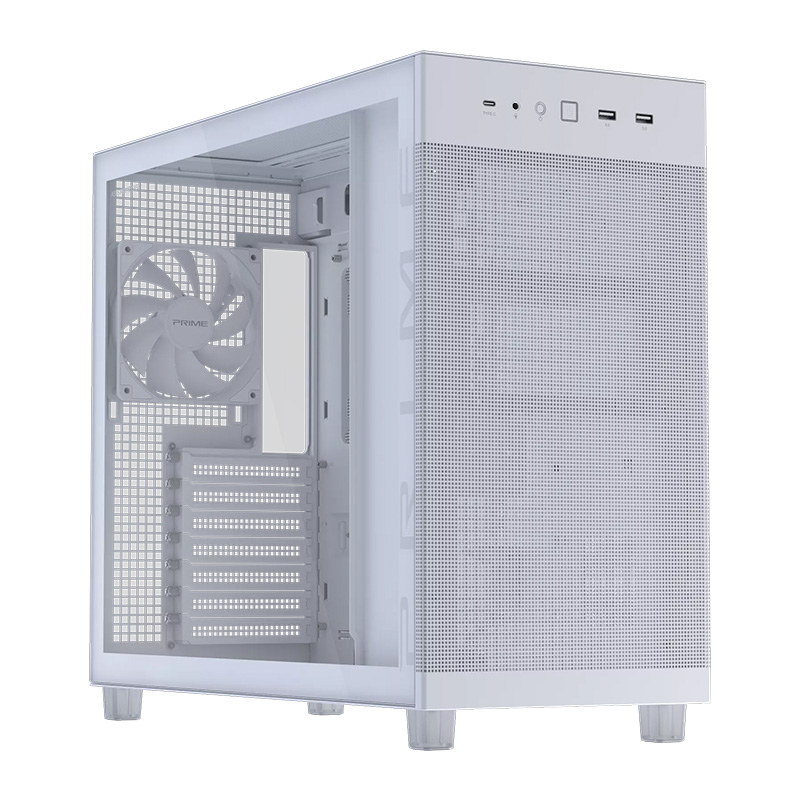 Asus Prime AP303 Tempered Glass Edition ATX Case - White (PRIME AP303 TG WHITE)