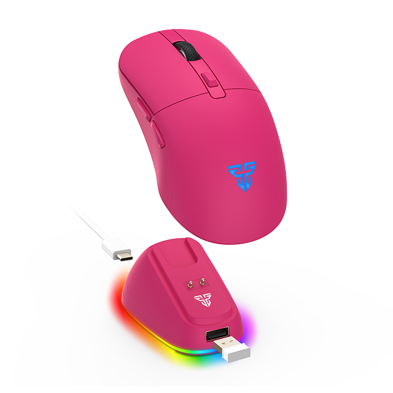 Fantech Kanata Tri-Mode Wireless Gaming Mouse with ARGB Charging Dock - Pink (MSFTWG9RDPK)