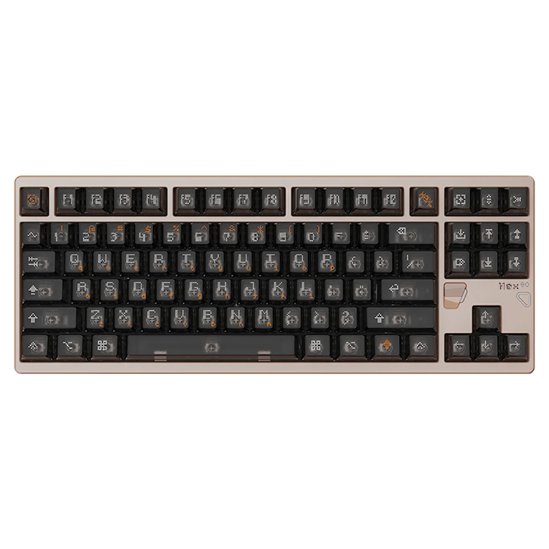 Qwertykeys QK and ATK HEX80 8K HE Wired Magnetic Custom Keyboard - Anodized Sandgold (KBHEX80GOLD)
