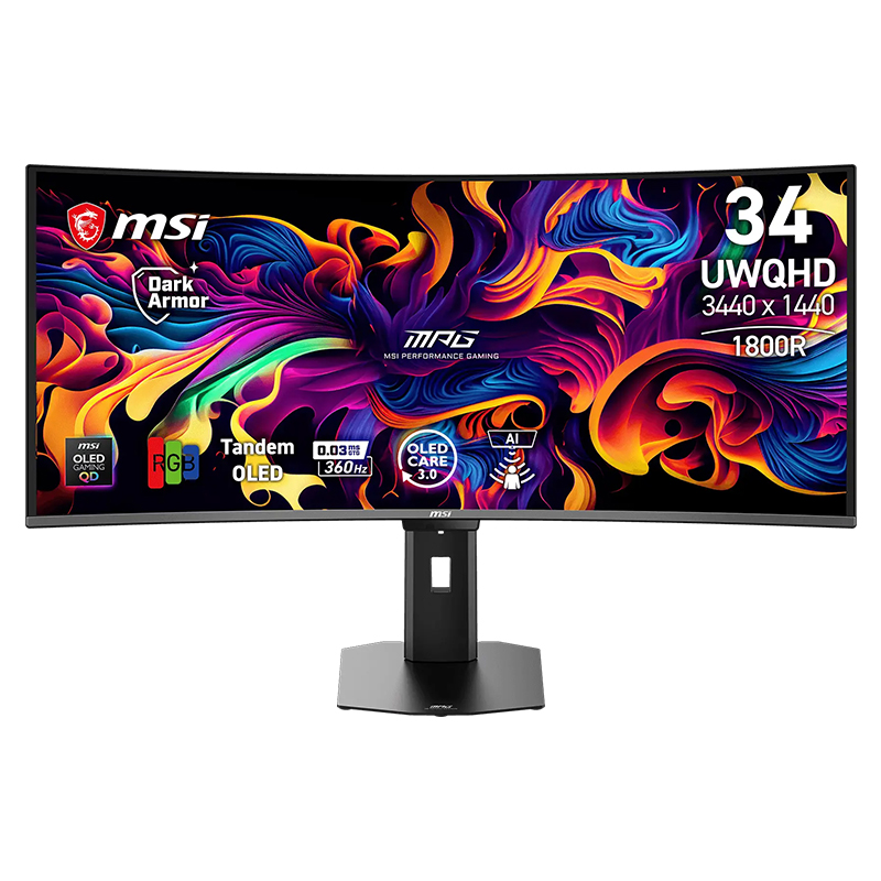 MSI MPG 34in UWQHD QD-OLED 360Hz FreeSync Premium Pro Curved Gaming Monitor (MPG 341CQR QD-OLED X36)