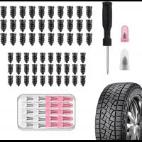 Tyre Repair Kit - 60 Pcs Tire Repair Rubber Nail Studs, Tire Repair Rubber Screws Plugs Fast Tool Self-Service Vacuum Tire Repair Rubber Nail