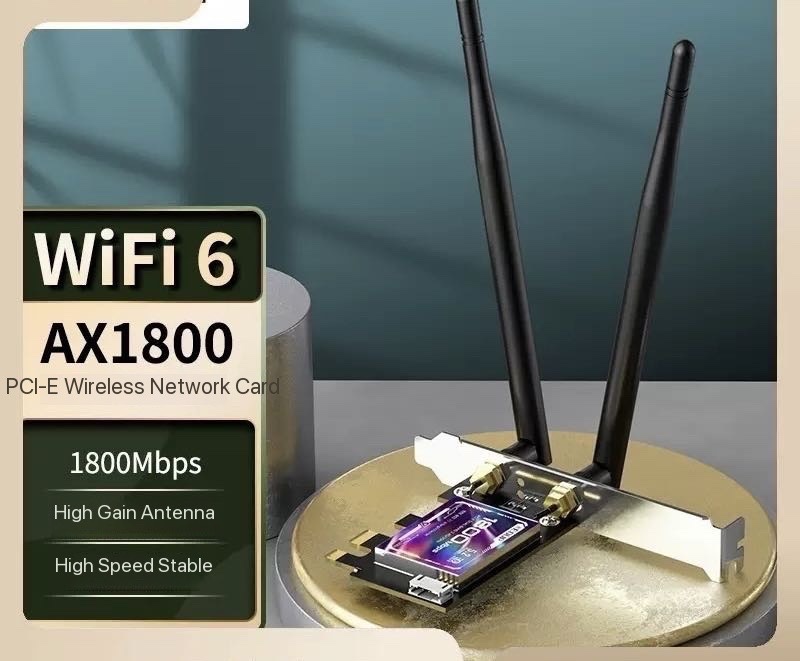PCIE wireless network card Gigabit 1800 Mbps + Bluetooth two-in-one WiFi6 high-speed game wireless adapter 