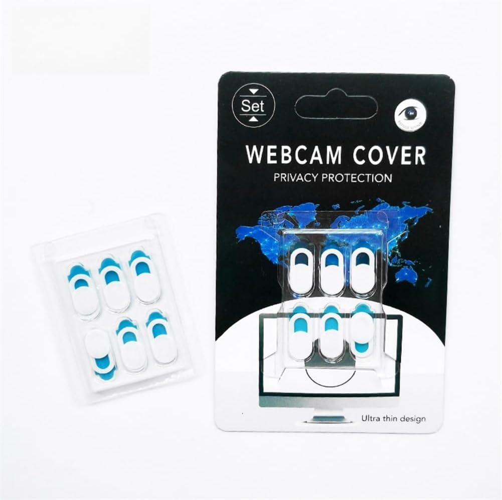 Webcam Cover Slide, Ultra-Thin Camera Privacy Cover for Laptop, MacBook, Tablet, PC and Smartphone, White (6 Pack)