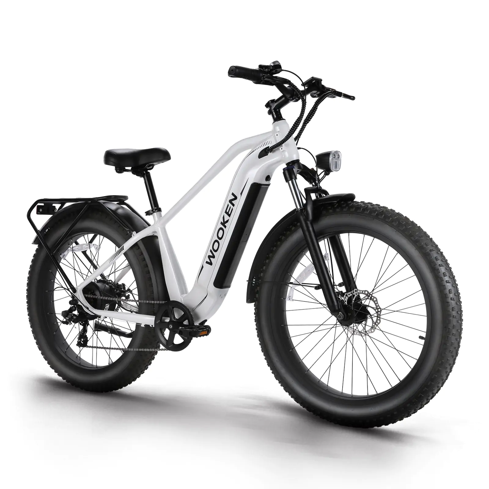 Wooken Electric Bike 48V 720WH Removable Battery 26" x 4.0 Fat Tire for Adults, Up to 60Miles Ebikes, Shimano 7 Speed, SGS Certified to UL2849