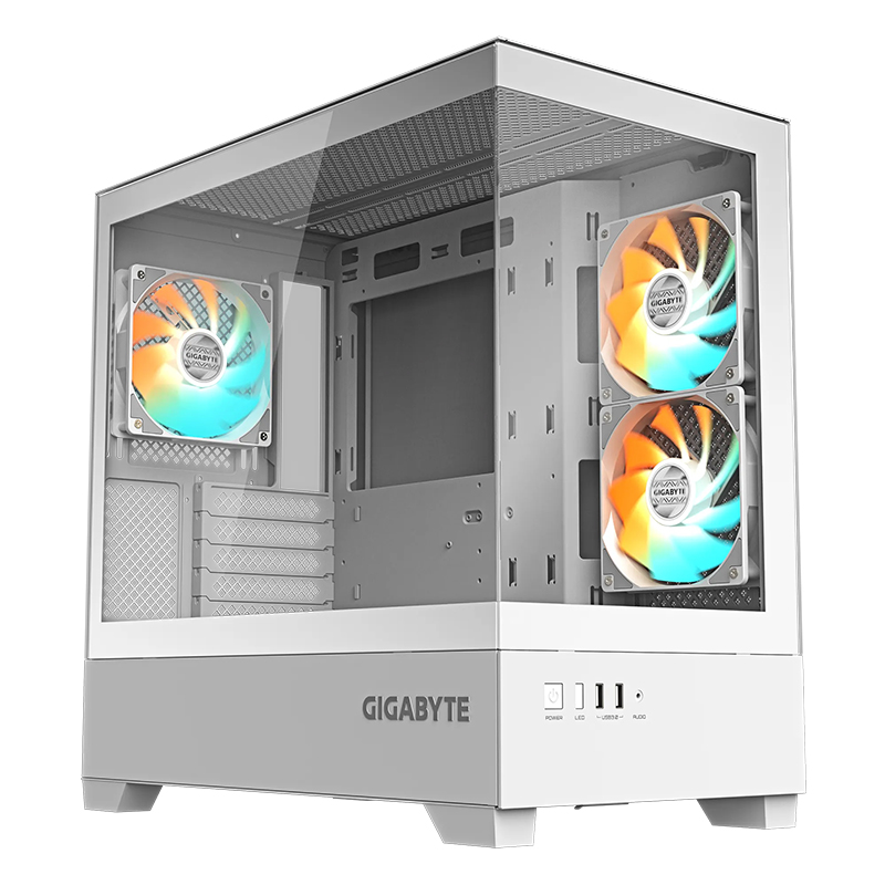 Gigabyte C201 Panoramic Ice TG Mid Tower mATX Gaming Case (C201PI M-ATX CASE)