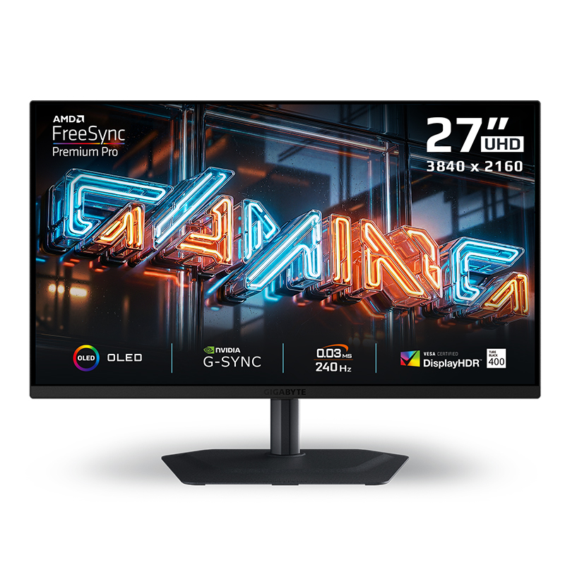 Gigabyte 27in 4K UHD QD-OLED 240Hz FreeSync Premium Pro Gaming Monitor (MO27U2)