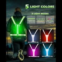 Backpacks-LED-Reflective-Vest-Running-Gear-5-Lights-Colors-High-Visibility-Reflective-Running-Gear-Rechargeable-Light-Up-Running-Vest-for-Walking-Running-Cycli-3