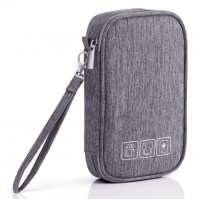 VRORKV mini Electronic Accessories Bag Universal Travel bag for Small Electronics and Cables, Adapter, Battery and More （Grey）