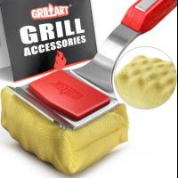 GRILLART Grill Brush Bristle Free. SteamWizards BBQ Replaceable Cleaning Head, Unique Seamless-Fit Scraper Tool for Cast Iron/Stainless-Steel Grates, 