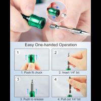 Outdoor-Tools-Push-to-Unlock-Katerk-6pcs-1-4-inch-Hex-Shank-Aluminum-Alloy-Screwdriver-Bit-Holder-Light-Weight-Quick-Change-Extension-Bar-Keychain-Drill-Screw-Adapt-8