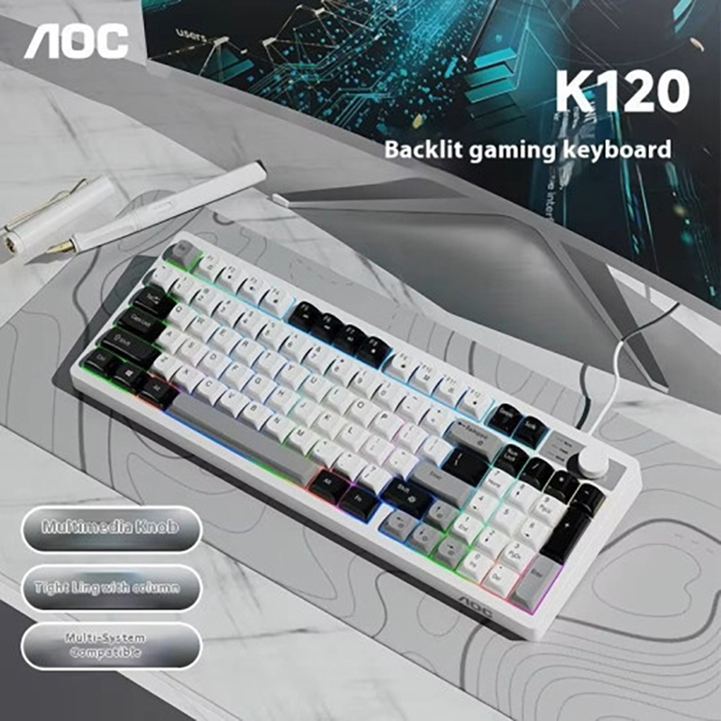 AOC K120 95 Keys RGB Wired Mechanical Gaming Keyboard - Black (KM-K120-BLACK)