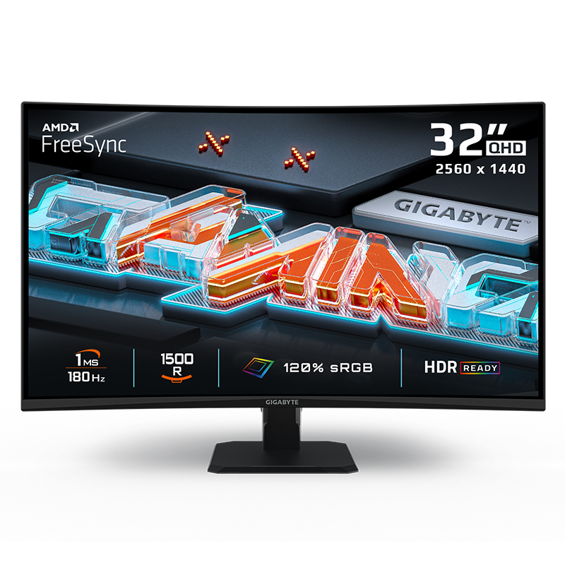 Gigabyte 32in QHD VA 180Hz FreeSync Curved Gaming Monitor (GS32QCA-AU)