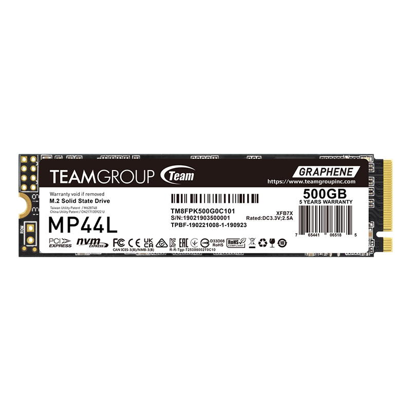 Team 500GB TM8FPK500G0C101 MP44L M.2 PCIe 4.0 SSD