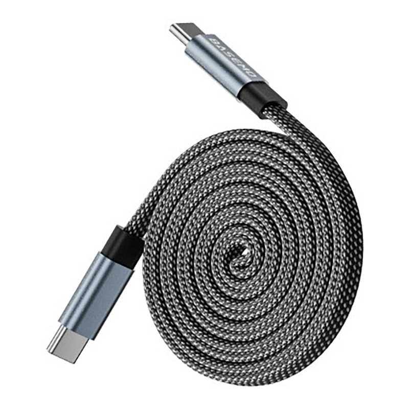 Generic 240w USB Type C to USB Type C Magnetic Flat Cable - Black 1m (CB-TC-1M-MAG-F-Black)