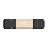 SP Silicon Power DS72 250GB Portable SSD - USB 3.2 Gen 2 Dual USB-C & USB-A - 1050MB/s, Gold - SP250GBUC3S72V1G