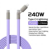 USB-Cables-Generic-240w-PD-USB-Type-C-Lightning-Flat-Silicon-Cable-Purple-1-2m-CB-2IN1-1-2M-F-Purple-2
