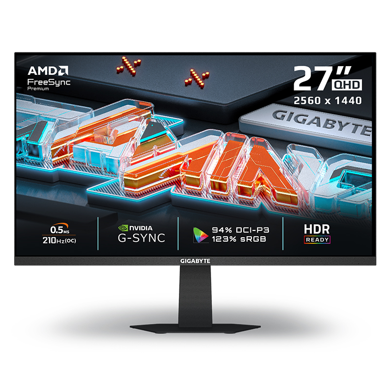 Gigabyte 27in QHD SuperSpeed IPS 200Hz / OC 210hz FreeSync Premium Gaming Monitor (G27Q20)