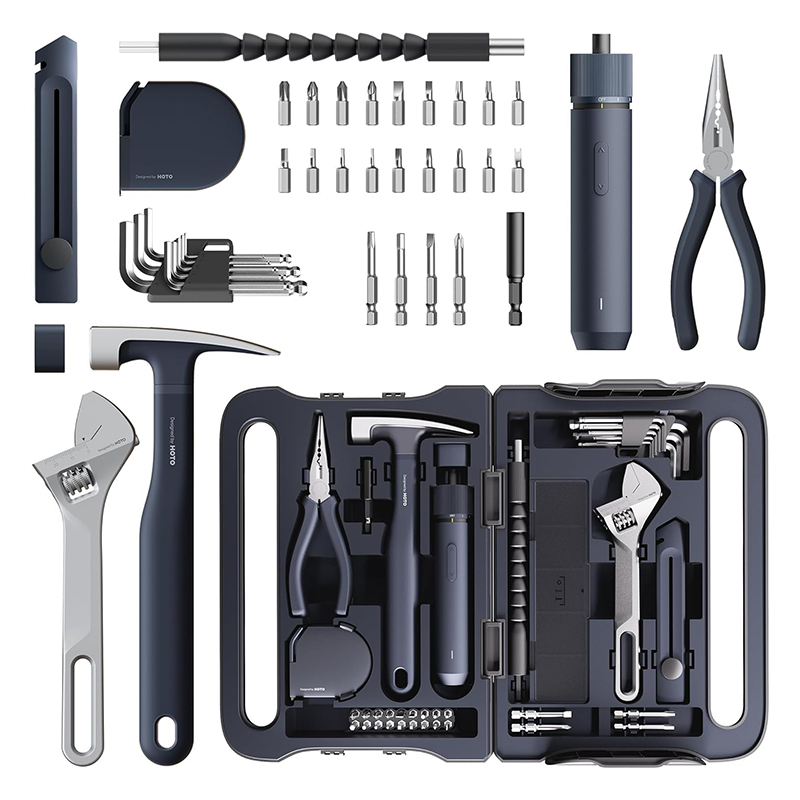 HOTO 40PC Household Tool Kit with Electric Screwdriver 14 Tools and 26 Accessories (HFE0027GL)