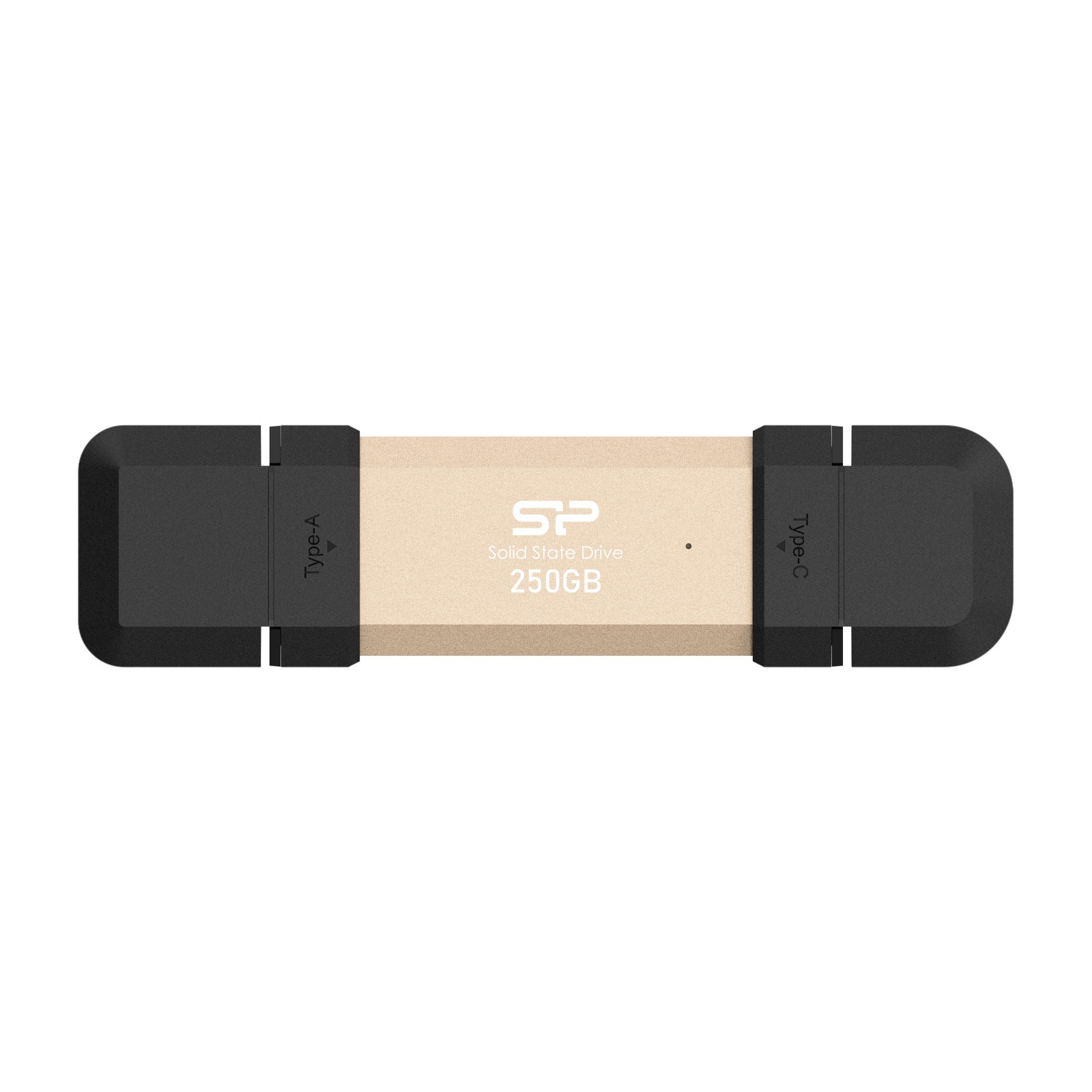 SP Silicon Power DS72 250GB Portable SSD - USB 3.2 Gen 2 Dual USB-C & USB-A - 1050MB/s, Gold - SP250GBUC3S72V1G