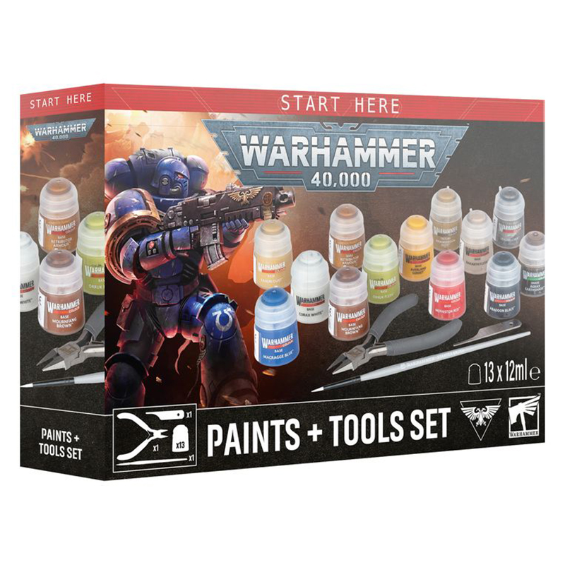 Games Workshop 60-12 Warhammer 40,000: Paint + Tools Set (52170199002)